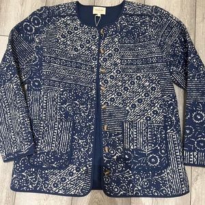 COPY - Sezane Brooke Jacket Mixed Print Blue (Blue Quilted Floral
Jacket)